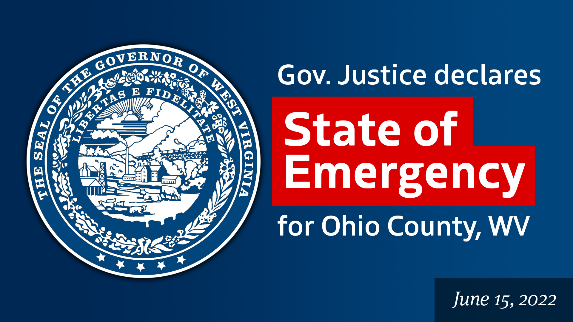 Gov. Justice declares State of Emergency for Ohio County due to severe